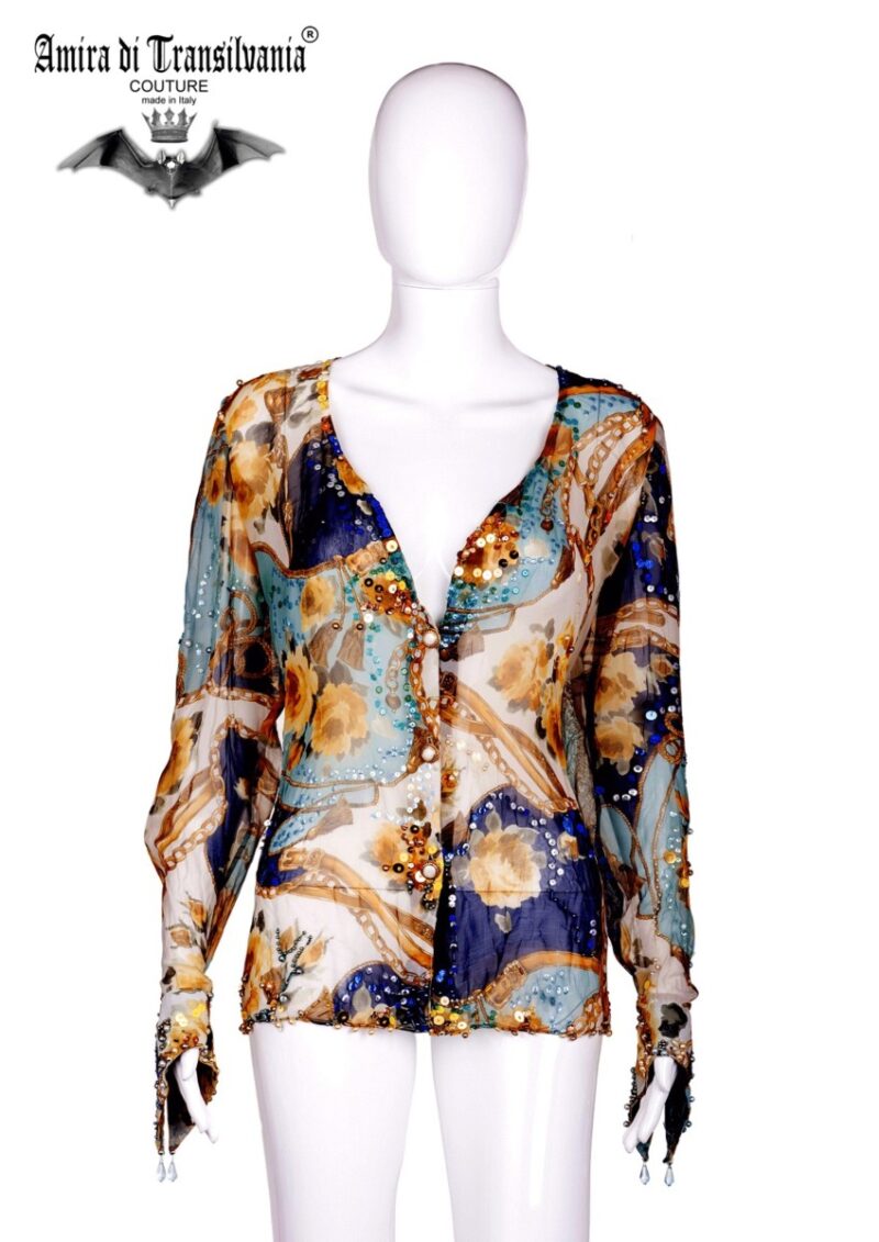 Camicia fantasia barocca ricamata