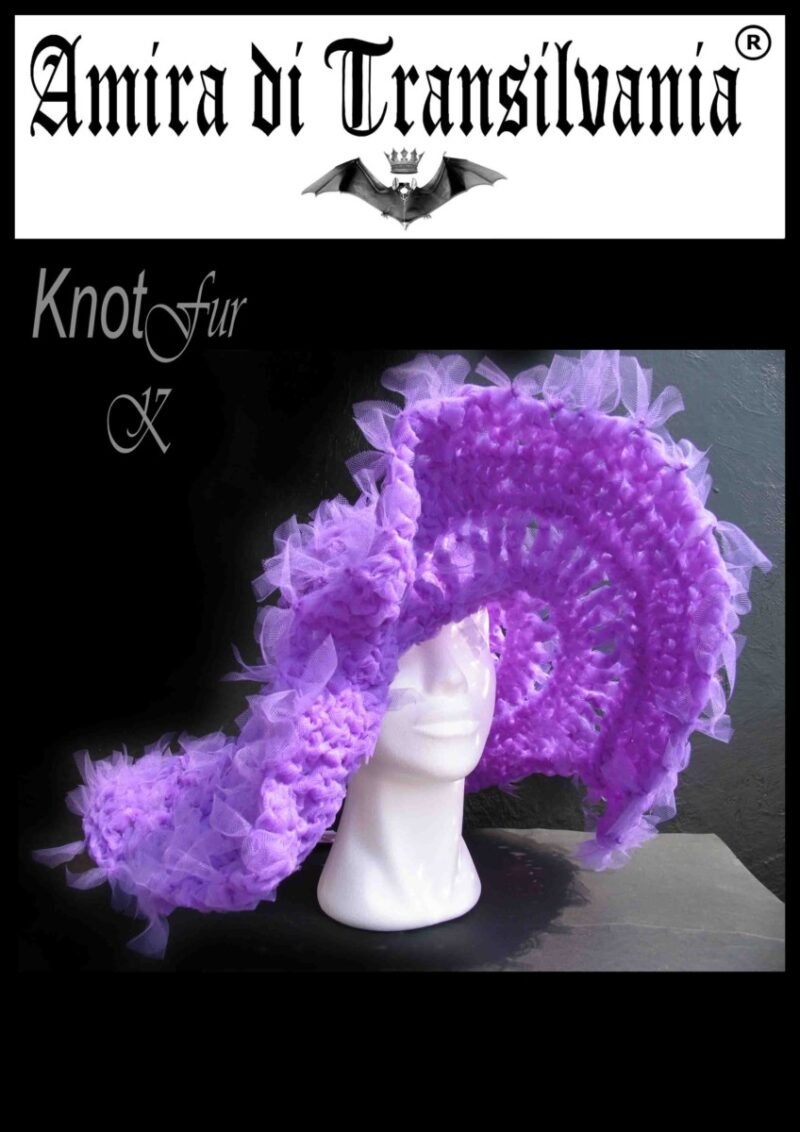 Cappello viola in tulle brand KnotFur